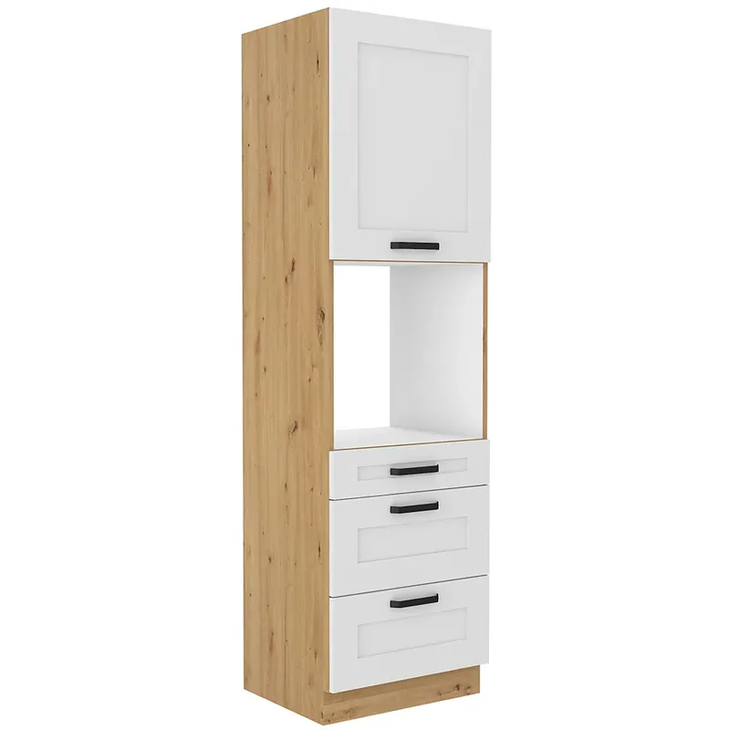 Zlevněný LUNA ab vysoká skříňka 60 DPS-210 3S 1F na vestavnou troubu 60 cm UNI dvířka bílá mat