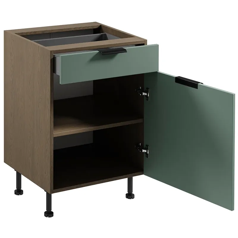 Nejprodávanější SORENTO bg dolní skříňka D60S1 se zásuvkou a příborníkem 60 cm PRAVÁ baltic/zelená