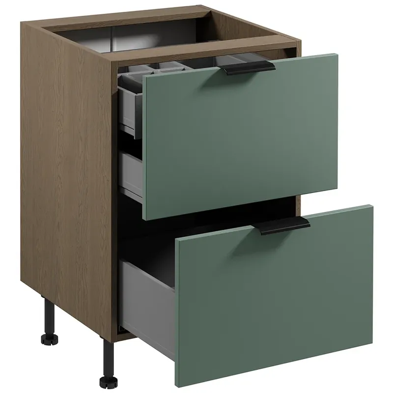 Rychlé Dodání SORENTO bg dolní skříňka D60S2 + 1 skrytá zásuvka s příborníkem 60 cm baltic/zelená