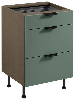 SORENTO bg dolní skříňka D60S3 se zásuvkami a příborníkem 60 cm baltic/zelená Oblíbený