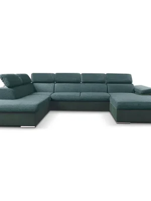 Akční Nabídka Sedací souprava COOL II 220x343x191 cm rozkládací + 2x úložný prostor PRAVÁ tyrkysová 12/24