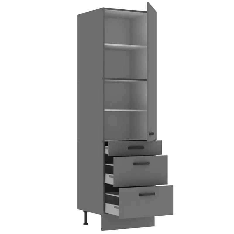 NESSANT se vysoká skříňka 60 DKS-215 3S1F potravinová PREMIUM BOX 60 cm šedá Ihned K Objednání