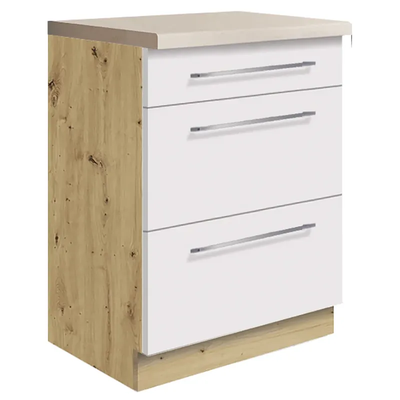 Sleva CREATIVA wh dolní skříňka CRE-10D se zásuvkami 60 cm VÝBĚR KORPUSU A KOVÁNÍ bílá lesk