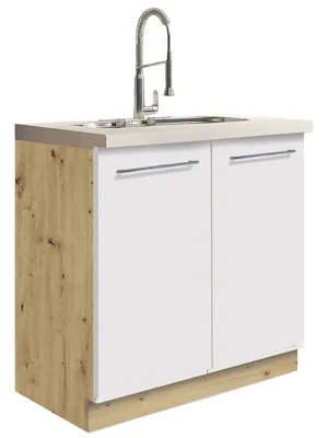 Vrácení Zdarma CREATIVA wh dolní skříňka CRE-12D dřezová 80 cm VÝBĚR KORPUSU bílá lesk