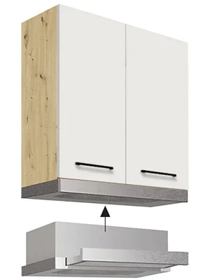 Vrácení Zdarma INFINITY b horní skříňka 37G na vestavnou digestoř 60 cm artisan/bílá lesk