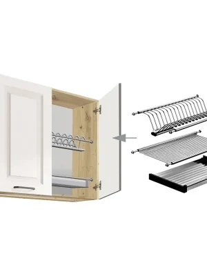 SMART b horní skříňka SM-53G s odkapávačem 80 cm VÝBĚR KORPUSU bílá mat Super Cena