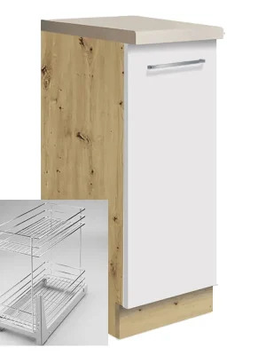 Víkendová Akce CREATIVA wh dolní skříňka CRE-26D + CARGO koš 30 cm VÝBĚR KORPUSU bílá lesk