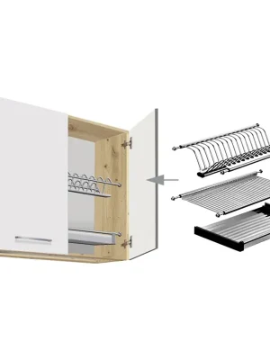 Vrácení Zdarma CREATIVA wh horní skříňka CRE-53G s odkapávačem 80 cm VÝBĚR KORPUSU bílá lesk