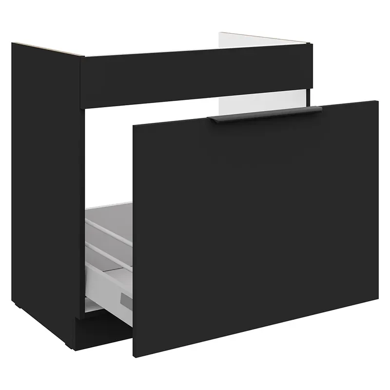 SIENA dolní skříňka 80 ZL 1S dřezová s výsuvem 80 cm PREMIUM BOX černá Cenová Bomba