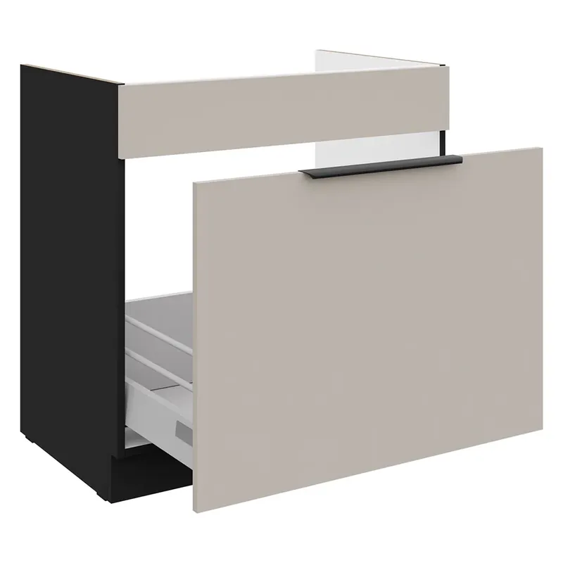 Vrácení Zdarma ARONA dolní skříňka 80 ZL 1S dřezová s výsuvem 80 cm PREMIUM BOX černá/kašmír