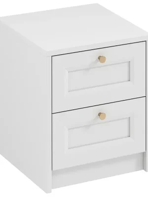 Akce Noční stolek REL SN 40 cm bílá lamino o síle 18 mm + ozdobné MDF lišty 18 mm