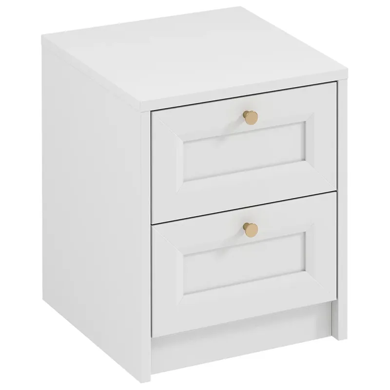 Akce Noční stolek REL SN 40 cm bílá lamino o síle 18 mm + ozdobné MDF lišty 18 mm