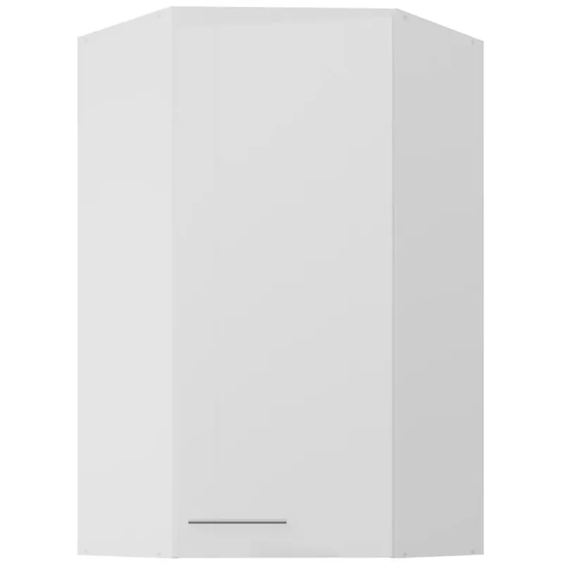 LARA wh horní skříňka 60x60 GN-108 1F (45°) rohová 60x60 cm UNI dvířka EXTRA VYSOKÁ bílá lesk Finální Výprodej