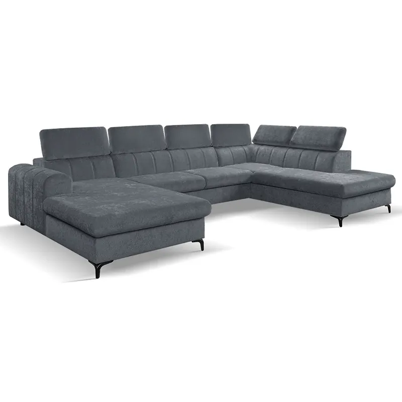 Must-Have Sedací souprava rohová WILD 192x333x221 cm ve tvaru U rozkládací s úložným prostorem tmavě šedá 695