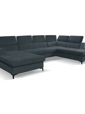 Tovární Cena Sedací souprava rohová WILD 192x333x221 cm ve tvaru U rozkládací s úložným prostorem tmavě šedá 696
