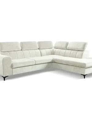 Sedací souprava rohová WILD 263x221 cm ve tvaru L rozkládací s úložným prostorem krémová 681 Top Prodej