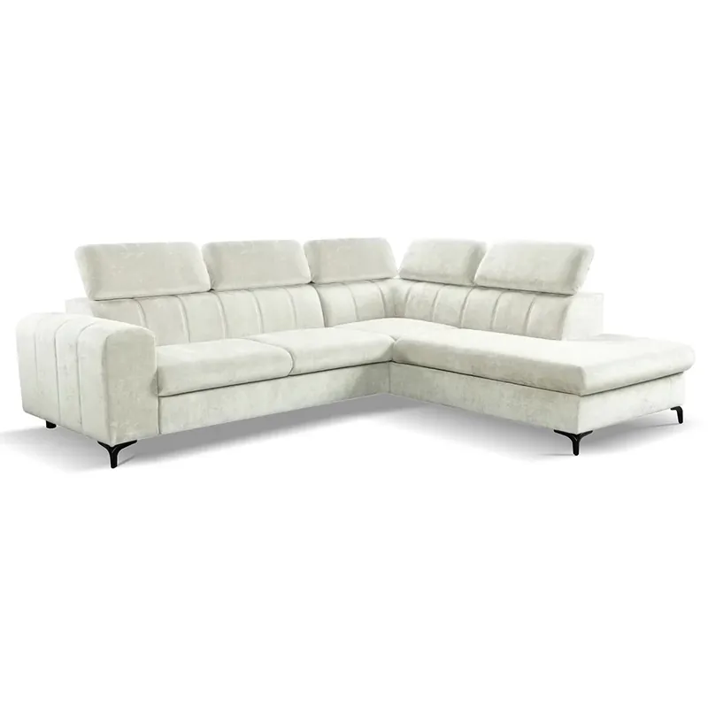 Sedací souprava rohová WILD 263x221 cm ve tvaru L rozkládací s úložným prostorem krémová 681 Top Prodej
