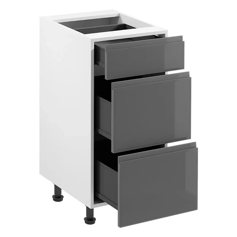 Top Prodej ASPEN gr dolní skříňka D40S3 se zásuvkami METALBOX 40 cm šedá lesk