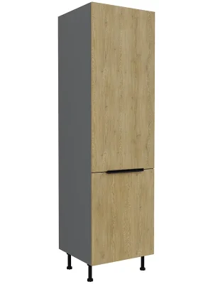 Sezónní Sleva CREMONA ac vysoká skříňka 60 LO-215 2F na vestavnou lednici 60 cm antracit/cremona