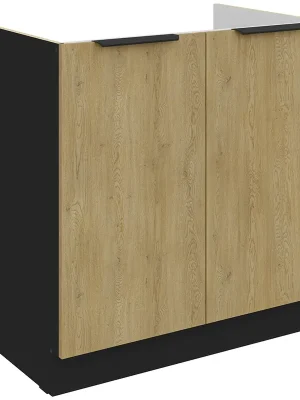 Super Cena CREMONA cc dolní skříňka 80 ZL 2F dřezová 80 cm černá/cremona
