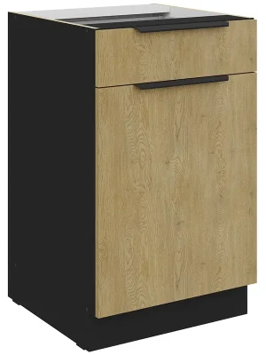 Sleva CREMONA cc dolní skříňka 50 D 1F 1S policová se zásuvkou 50 cm PREMIUM BOX černá/cremona