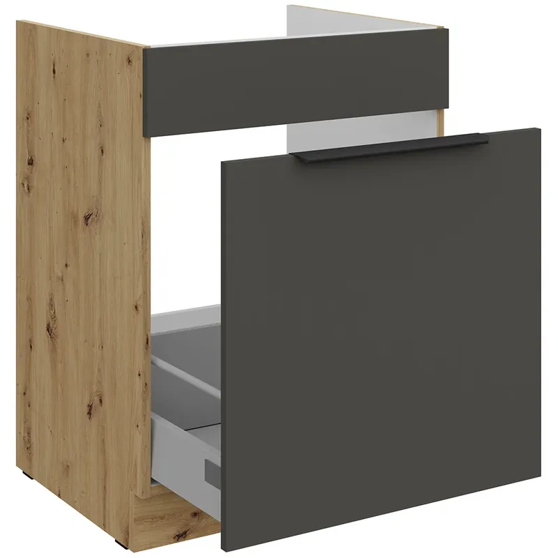 Akce ARIA pa dolní skříňka 60 ZL 1S dřezová 60 cm PREMIUM BOX artisan/šedá grafit