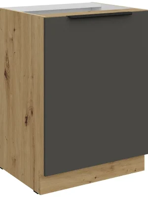 Tovární Cena ARIA pa dolní skříňka 60 D 1F policová 60 cm ANTI FINGERPRINT povrch artisan/šedá grafit