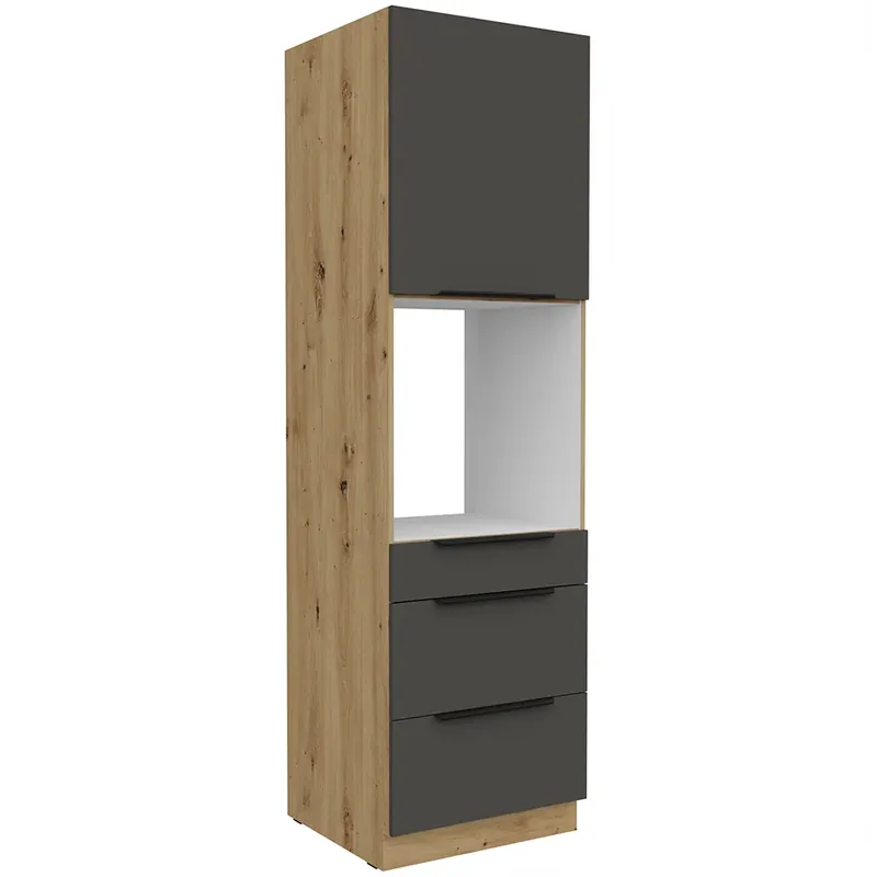 ARIA pa vysoká skříňka 60 DPS-210 3S1F na vestavnou troubu PREMIUM BOX 60 cm ANTI FINGERPRINT povrch artisan/šedá grafit Speciální Cena