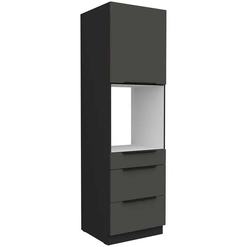 ARIA pe vysoká skříňka 60 DPS-210 3S1F na vestavnou troubu PREMIUM BOX 60 cm ANTI FINGERPRINT povrch černá/šedá grafit Originální