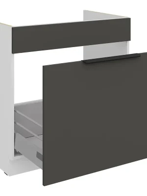 Zlevněný ARIA po dolní skříňka 80 ZL 1S dřezová 80 cm PREMIUM BOX bílá/šedá grafit