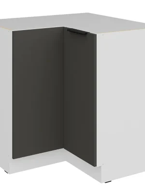 Super Cena ARIA po dolní skříňka 90x90 DN 2F rohová s policí 90x90 cm bílá/šedá grafit