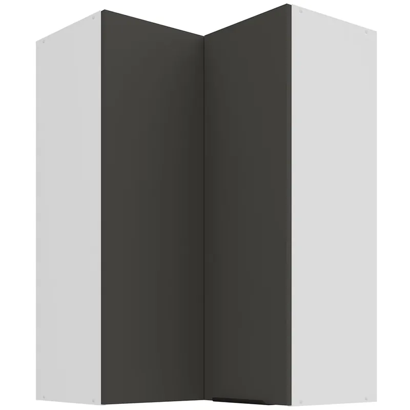 ARIA po horní kuchyňská skříňka 60x60 GN-90 2F (90°) rohová s policemi VYSOKÁ 60x60 cm bílá/šedá grafit Poslední Šance