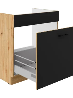 Vysoce Kvalitní MODENA dolní skříňka 80 ZL 1S dřezová se zásuvkou 80 cm PREMIUM BOX artisan/černá mat