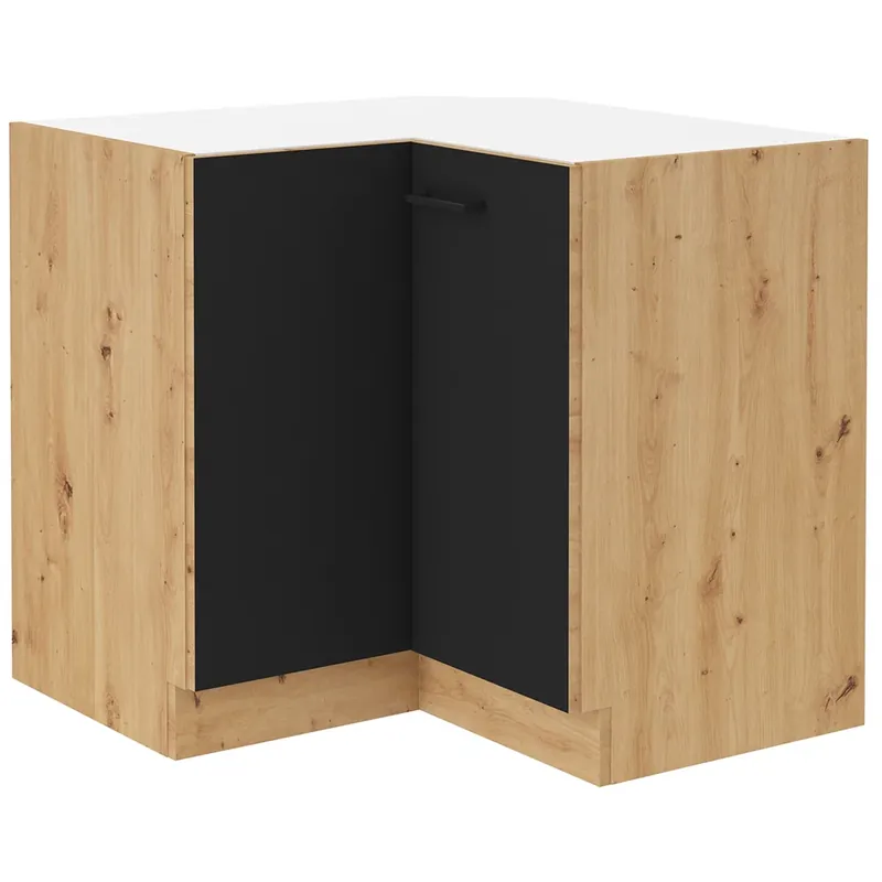 MODENA dolní skříňka 90x90 ND 2F rohová s policí 90x90 cm artisan/černá mat Koupit Online