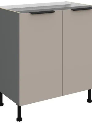Vrácení Zdarma ARIA ta dolní skříňka 80 D 2F policová 80 cm ANTI FINGERPRINT povrch antracit/béžová