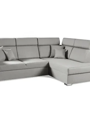 Výprodej Sedací souprava SLIM XL 238x180 cm pravá rozkládací + úložný prostor letto 80 šedá EASY CLEAN