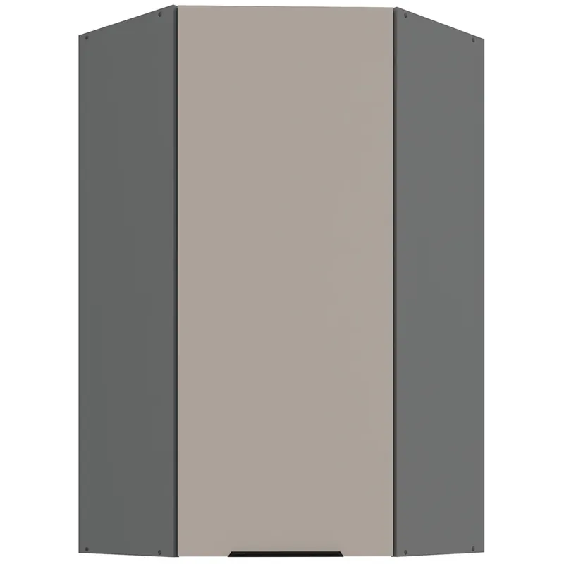 Jen Po Omezenou Doba ARIA ta horní kuchyňská skříňka 60x60 GN-108 1F (45°) rohová s policemi 60x60 cm EXTRA VYSOKÁ antracit/béžová