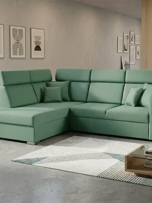 Sedací souprava SLIM XL 180x238 cm levá rozkládací + úložný prostor letto 75 mintová EASY CLEAN Must-Have