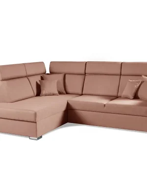 Vysoce Kvalitní Sedací souprava SLIM XL 180x238 cm levá rozkládací + úložný prostor letto 61 starorůžová EASY CLEAN