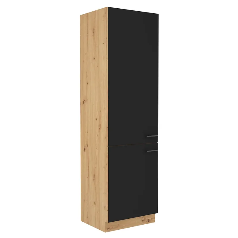 Víkendová Akce MODENA vysoká skříňka 60 LO-210 2F na vestavnou lednici 60 cm artisan/černá