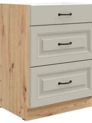 STILO ac dolní skříňka 60 D 3S se zásuvkami PREMIUM BOX 60 cm artisan/světle šedá Horká Nabídka