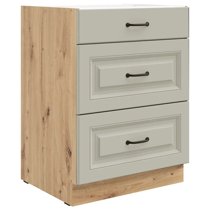 STILO ac dolní skříňka 60 D 3S se zásuvkami PREMIUM BOX 60 cm artisan/světle šedá Horká Nabídka
