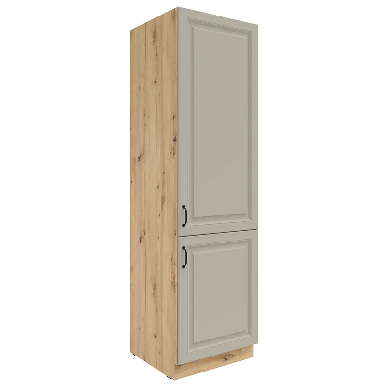 Objednat Nyní STILO ac vysoká skříňka 60 LO-210 2F pro vestavnou lednici 60 cm UNI dvířka artisan/světle šedá