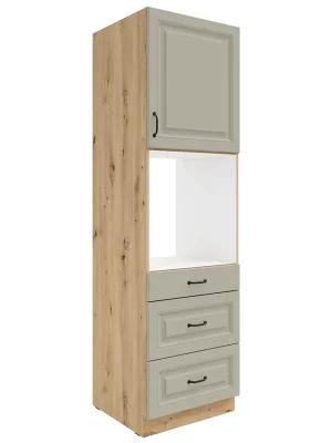 STILO ac vysoká skříňka 60 DPS-210 3S 1F na vestavnou troubu 60 cm UNI dvířka artisan/světle šedá Časově Omezené