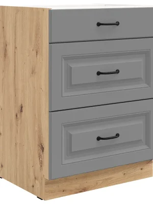 STILO ad dolní skříňka 60 D 3S se zásuvkami PREMIUM BOX 60 cm artisan/šedá Rychlé Dodání