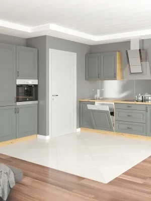 Výprodej Kuchyňská linka STILO ad 120 + 230 cm PREMIUM BOX zásuvky UNI dvířka artisan/šedá