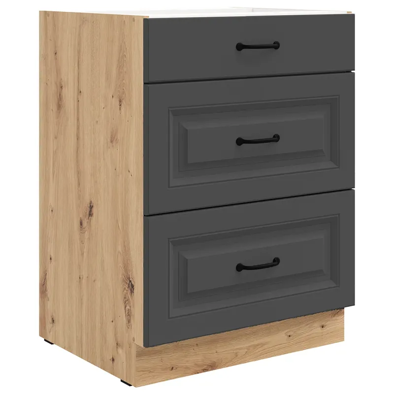 STILO gr dolní skříňka 60 D 3S se zásuvkami PREMIUM BOX 60 cm artisan/grafit Rychlé Dodání