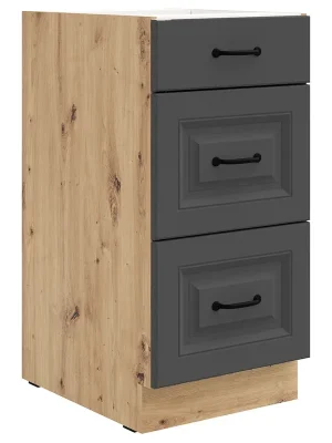 STILO gr dolní skříňka 40 D 3S se zásuvkami PREMIUM BOX 40 cm artisan/grafit Akční Cena