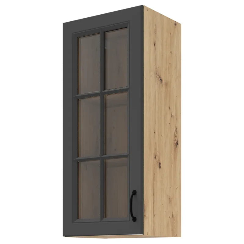 STILO gr horní skříňka 40 GS-90 1F s policemi 40 cm VYSOKÁ UNI dvířka artisan/grafit Vysoce Kvalitní