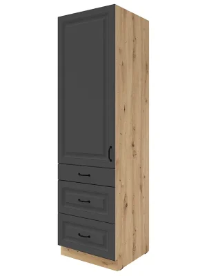 Super Cena STILO gr vysoká skříňka 60 DKS-210 3S 1F potravinová 60 cm UNI dvířka artisan/grafit